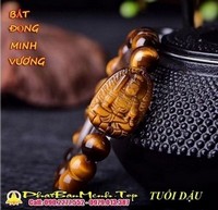 Vòng Tay  phật bản mệnh tuổi dậu ( phật bản mệnh bất động minh vương ) đá tự nhiên