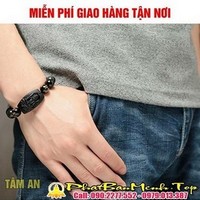 Vòng Tay  phật bản mệnh tuổi Tý ( phật bản mệnh Quan Âm Thiên Thù Thiên Nhãn ) Đá Tự Nhiên